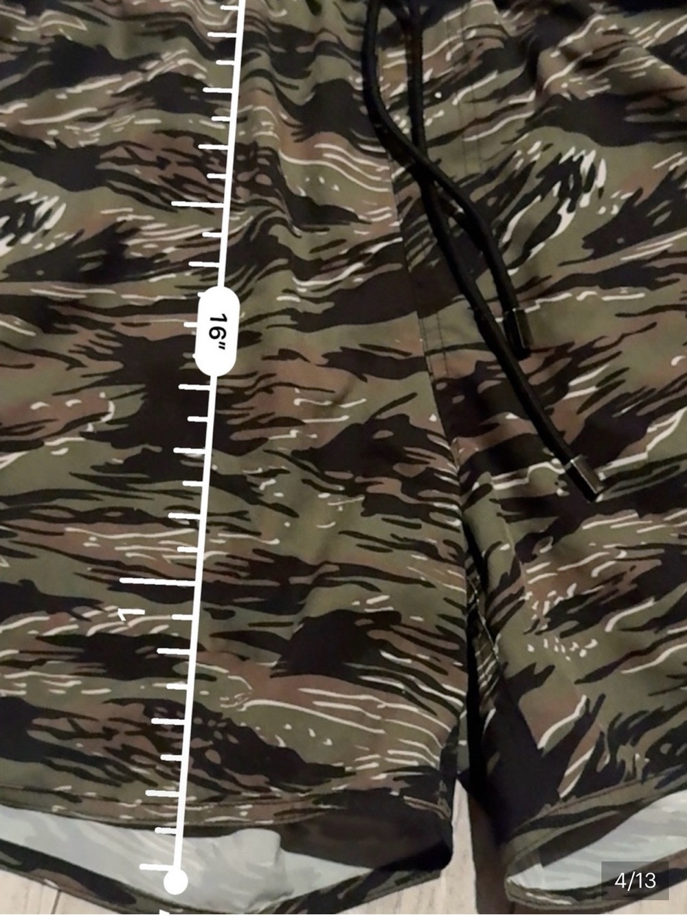 NFQ Men's Athletic Camo Swim/Running Shorts - Olive Green - Picture 4 of 4